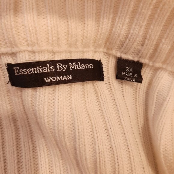 ESSENTIALS BY MILANO Faux Fur Ribbed Knit Jacket Zip Front Stretch 3X - Picture 11 of 15